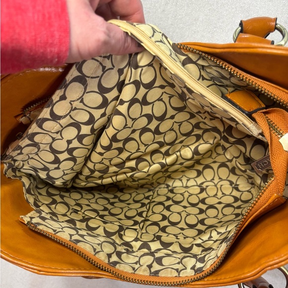 Coach Ashley Cognac Leather Satchel Crossbody Shoulder Bag Horse Carriage - Picture 7 of 15